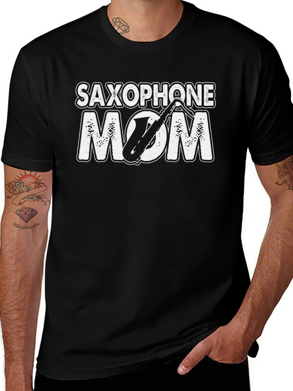 Saxophone Mom Black T-Shirt