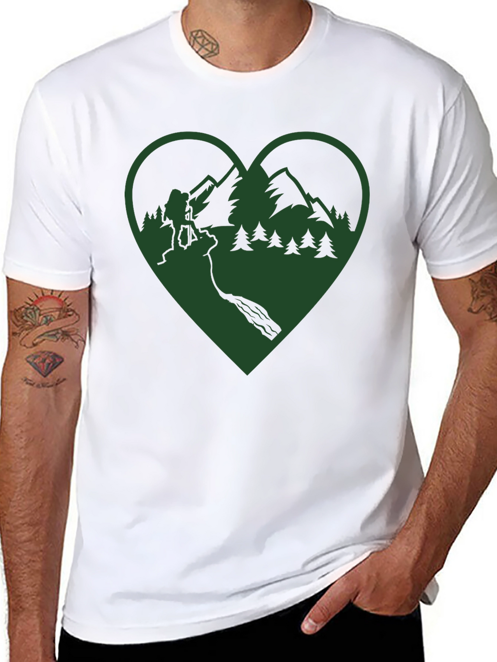 Hiking Heart Graphic Tee - Outdoor Adventure Shirt