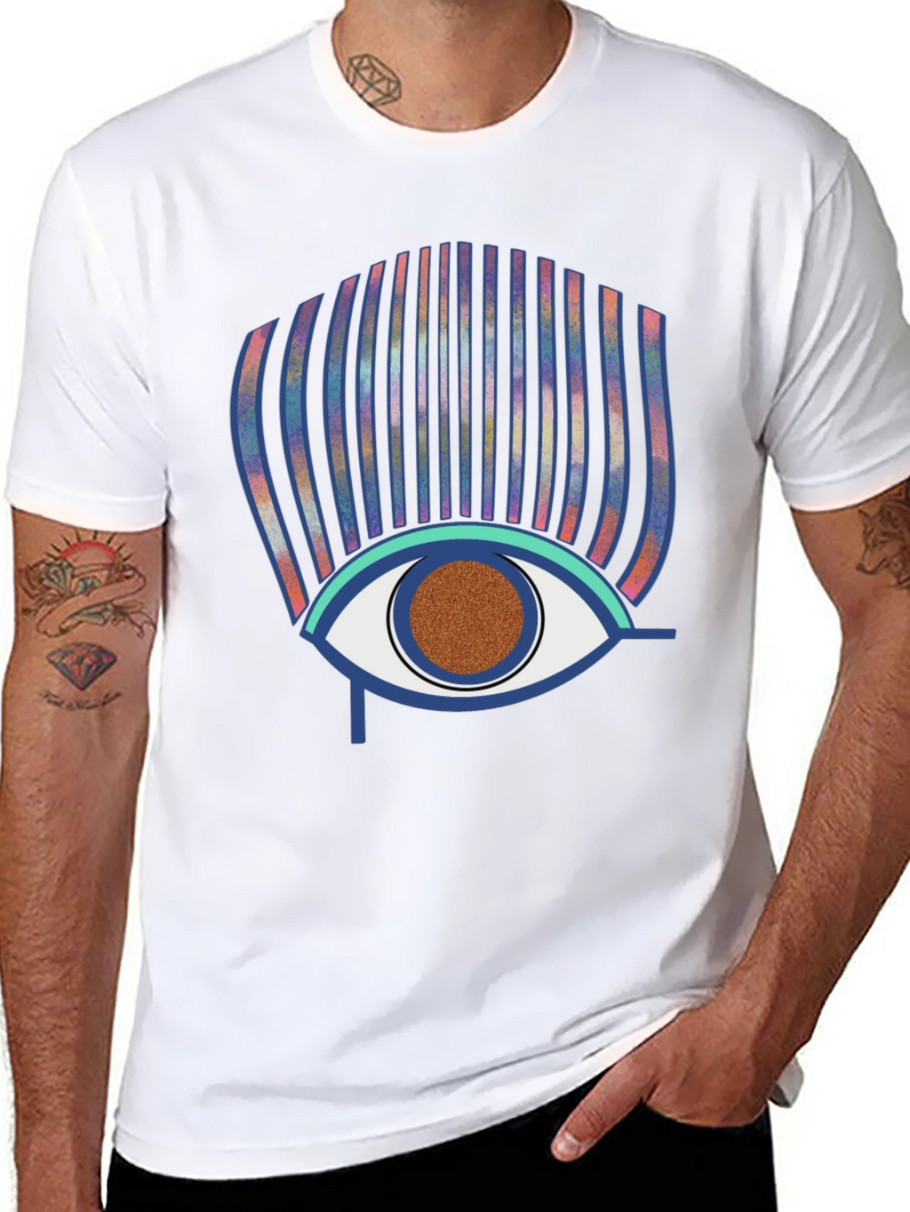 Eye of Horus Graphic Print Black T-Shirt