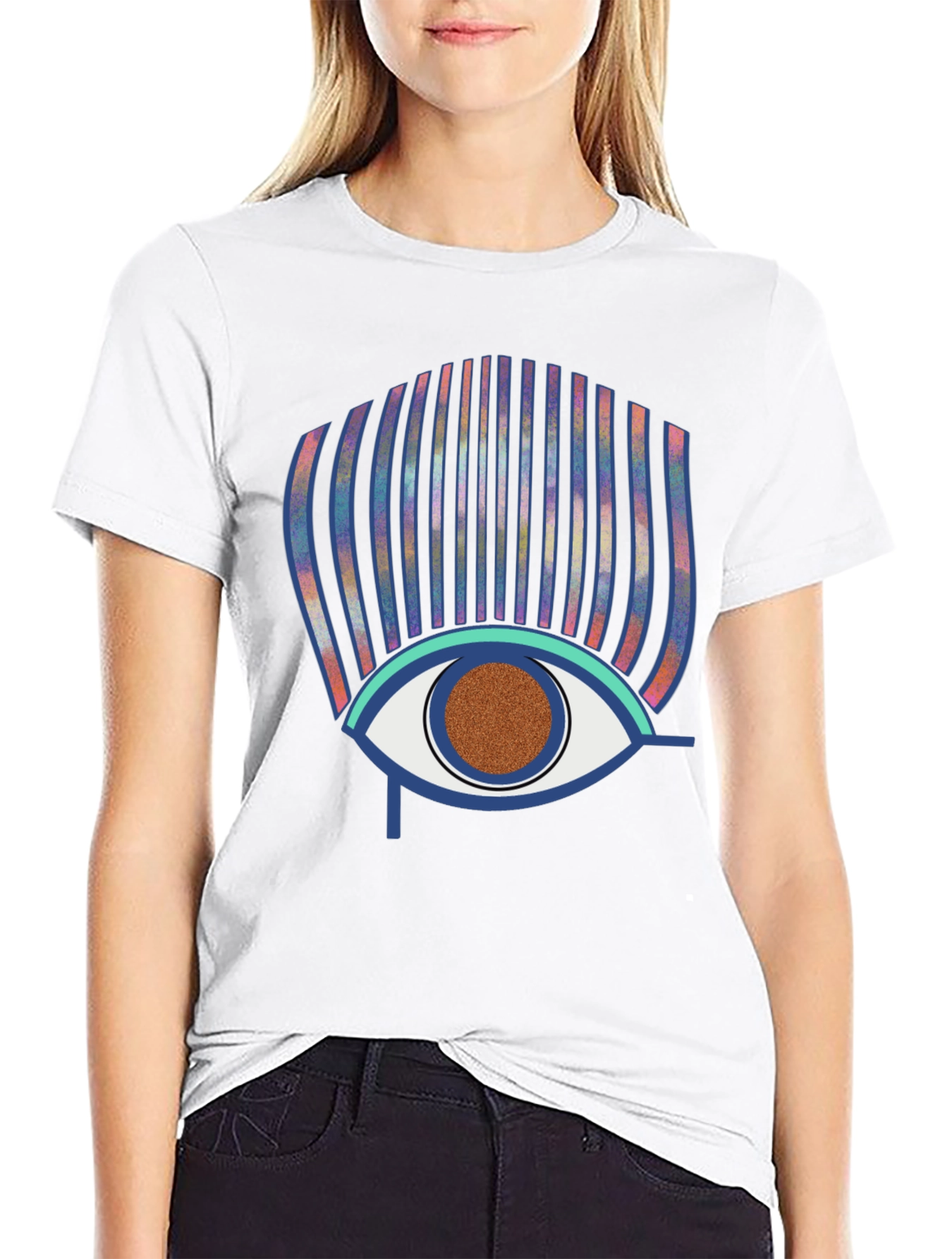 Eye of Horus Graphic Print Black T-Shirt