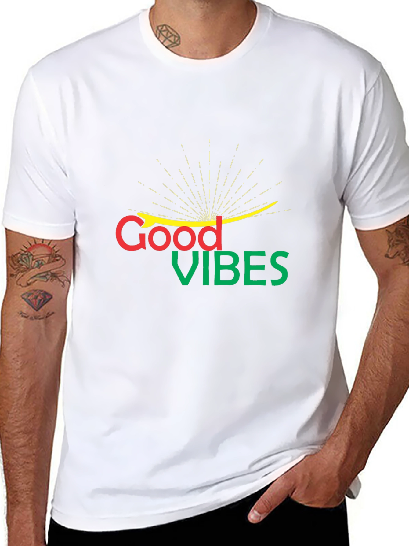Good Vibes Graphic Black T-Shirt