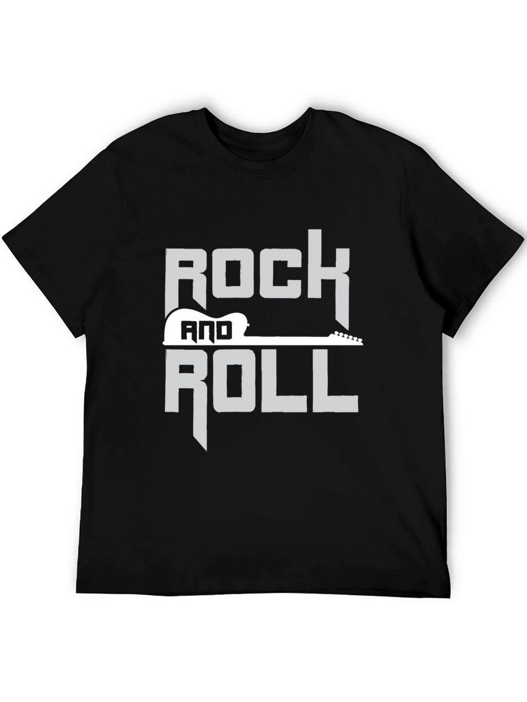 Rock and Roll Guitar Graphic Black T-Shirt