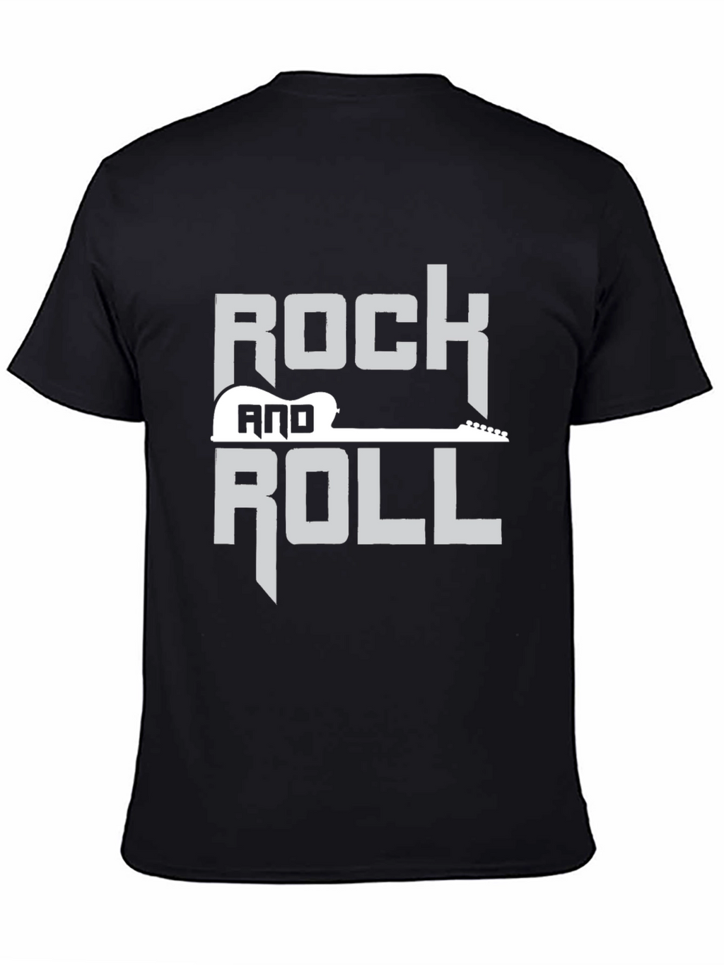 Rock and Roll Guitar Graphic Black T-Shirt