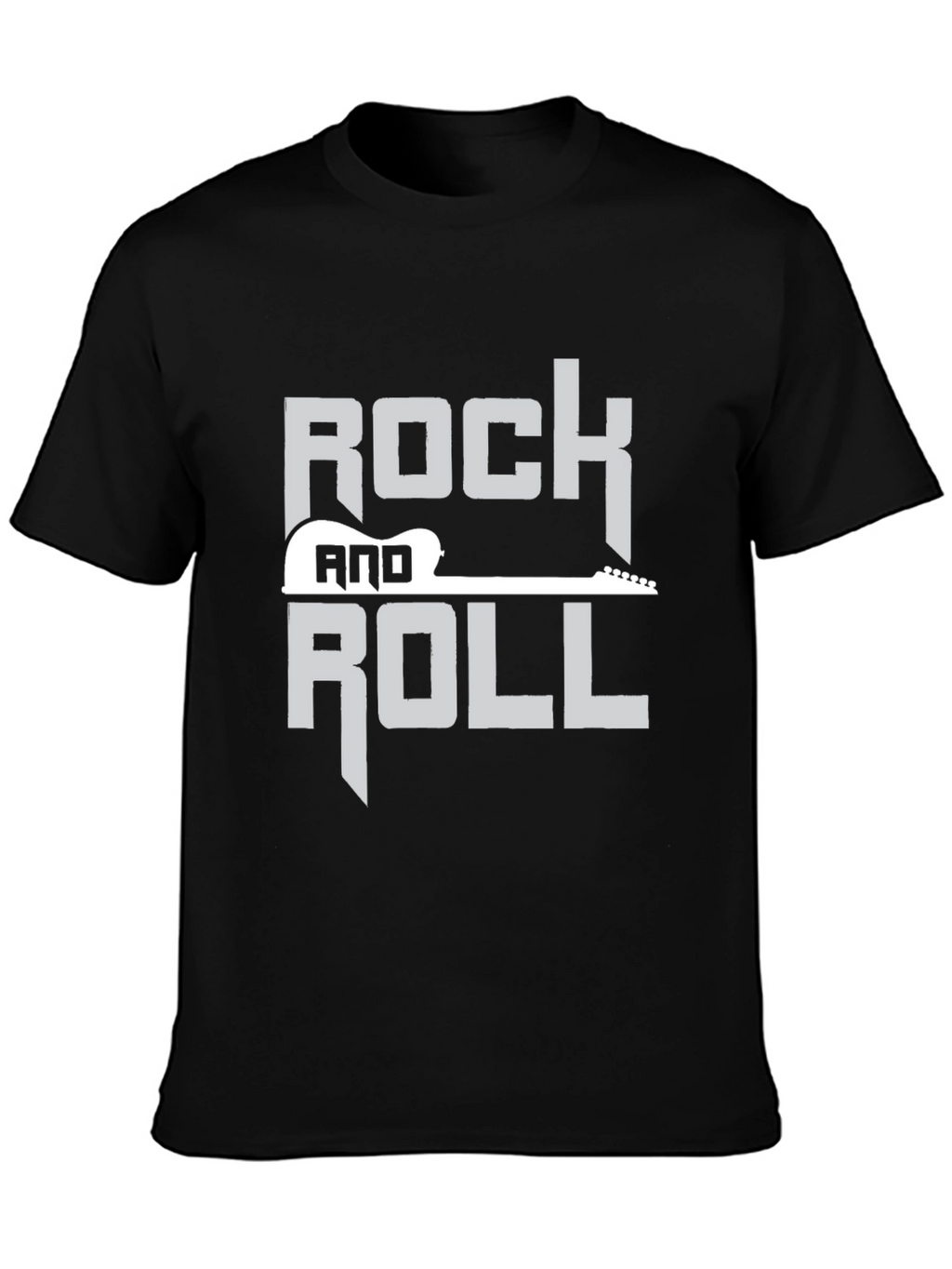 Rock and Roll Guitar Graphic Black T-Shirt