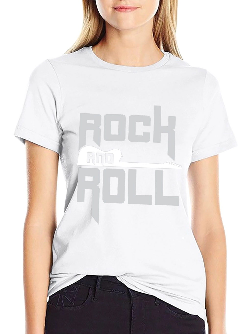 Rock and Roll Guitar Graphic Black T-Shirt