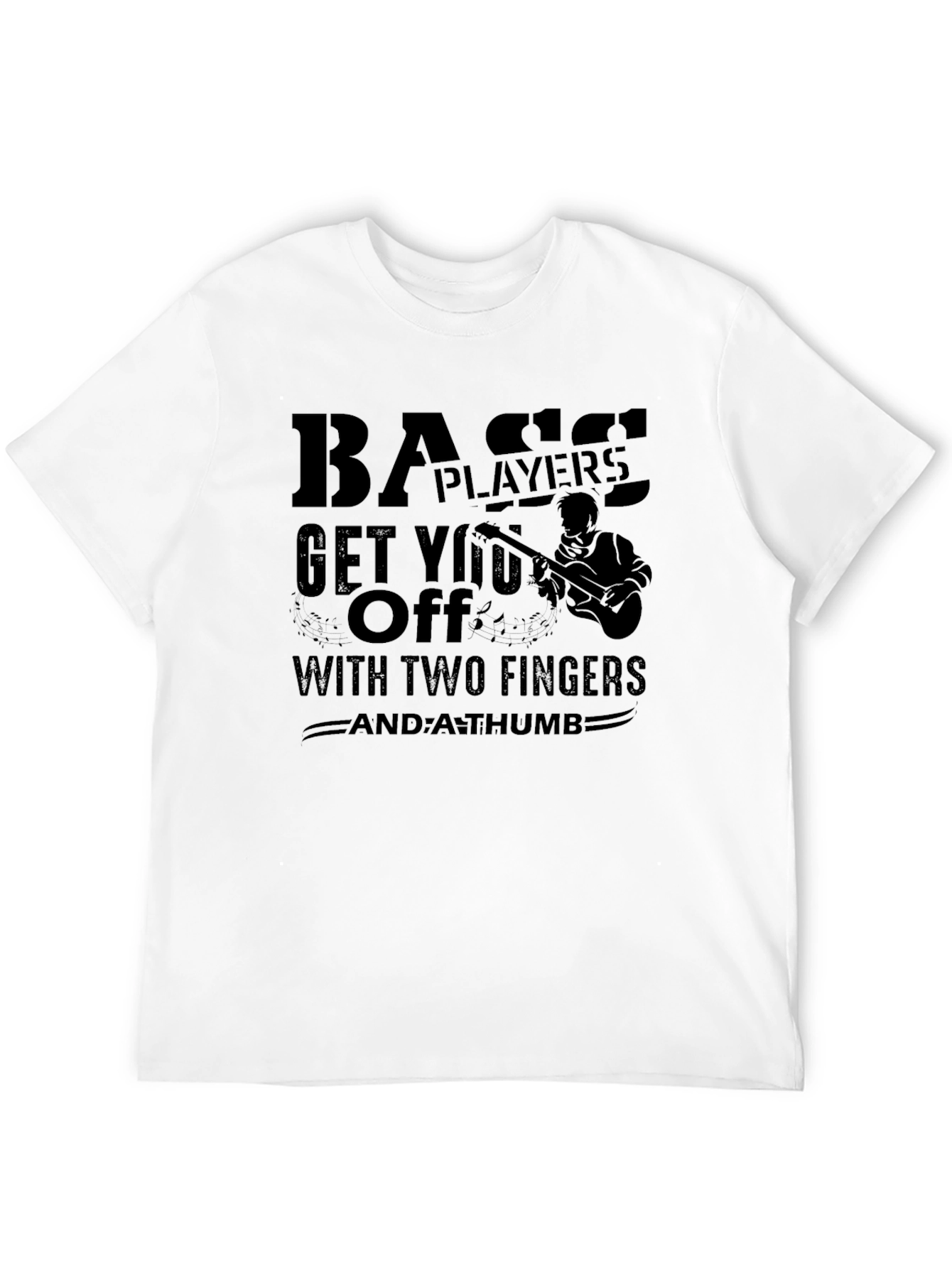 Bass Player Two Fingers & A Thumb Novelty T-Shirt