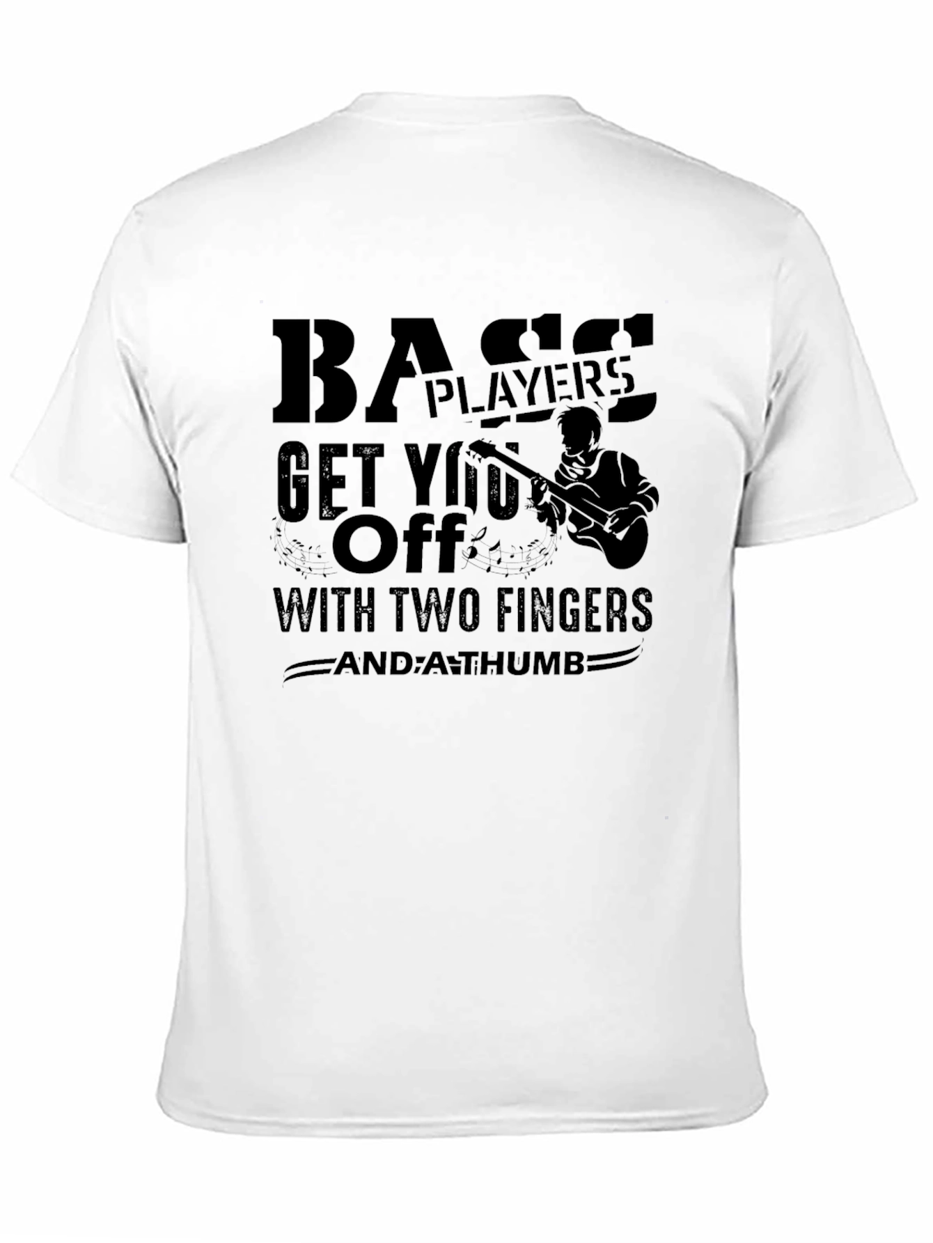 Bass Player Two Fingers & A Thumb Novelty T-Shirt
