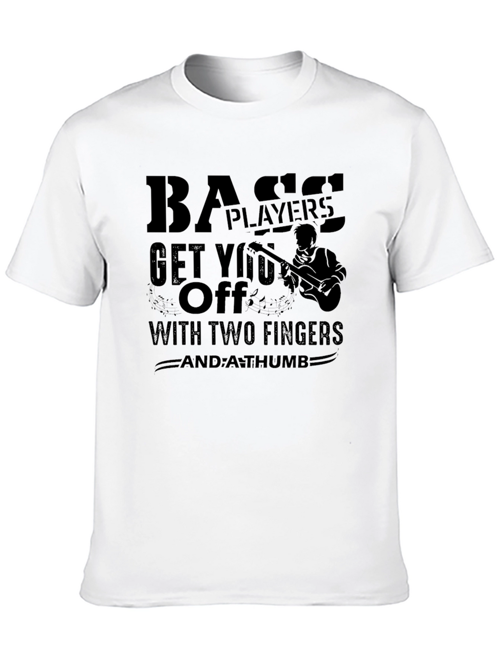 Bass Player Two Fingers & A Thumb Novelty T-Shirt