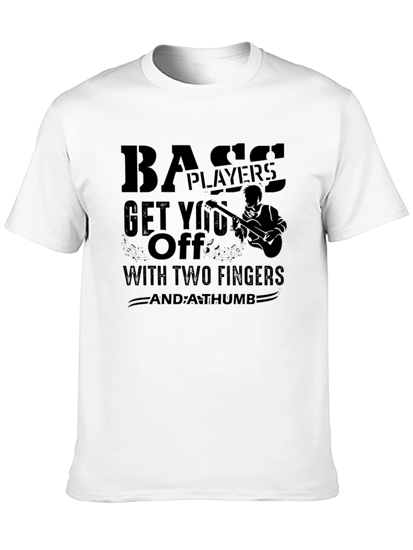 Bass Player Two Fingers & A Thumb Novelty T-Shirt