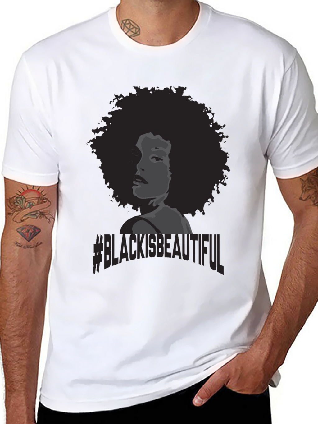 Black Is Beautiful T-Shirt Afro Woman