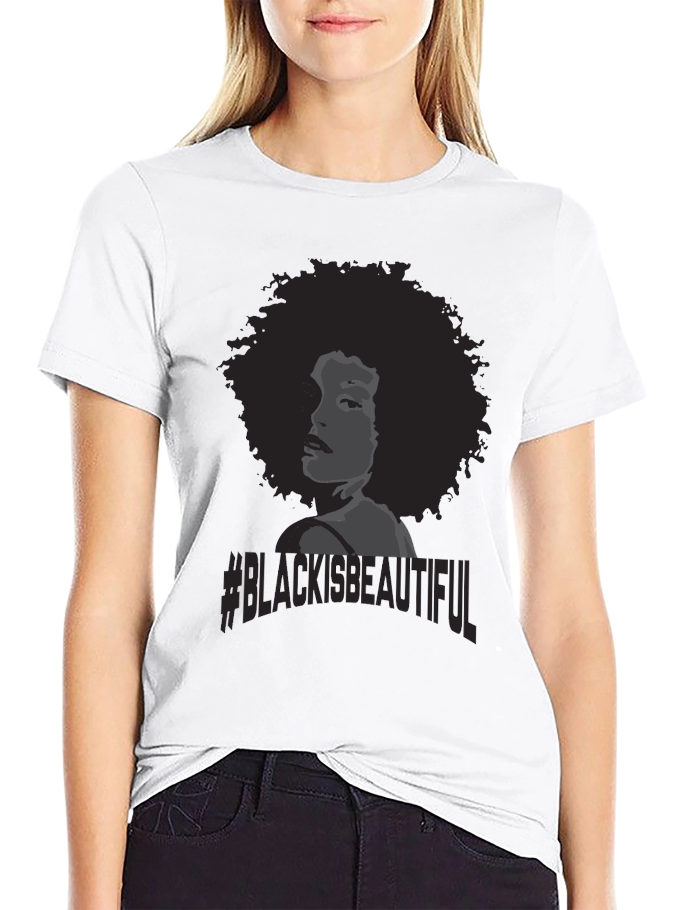 Black Is Beautiful T-Shirt Afro Woman