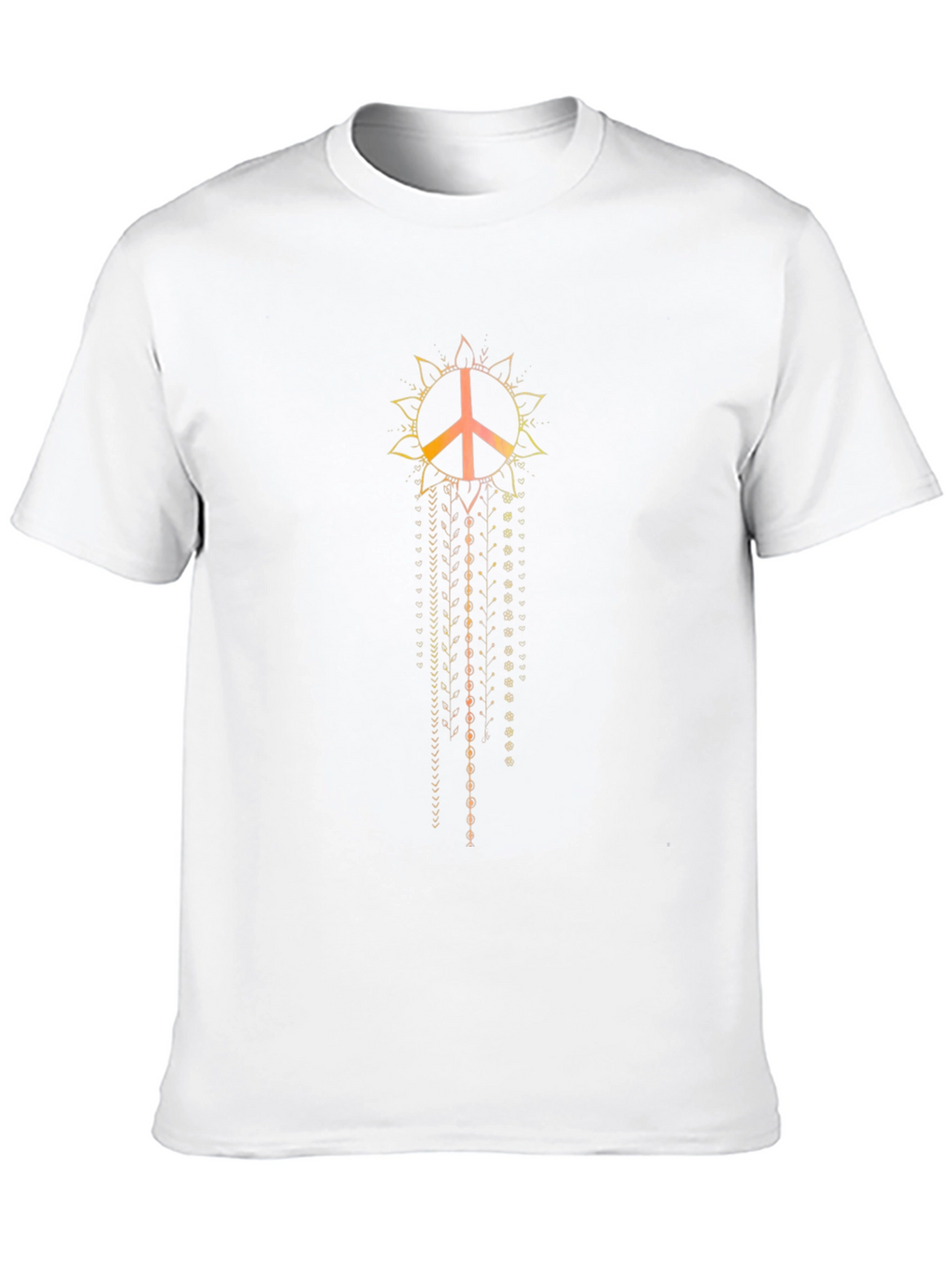 Peace Sign Mandala Mens Black T-Shirt