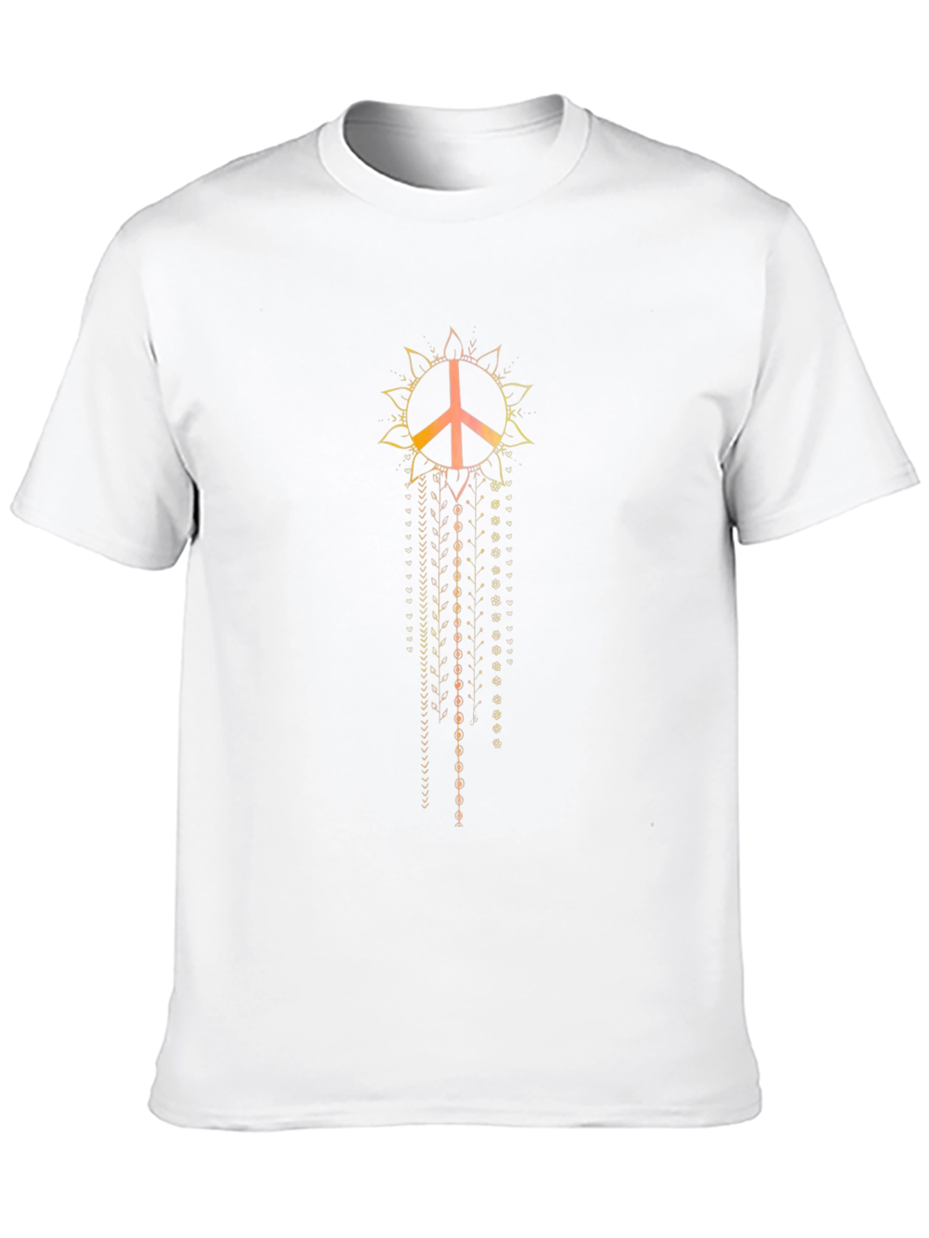 Peace Sign Mandala Mens Black T-Shirt