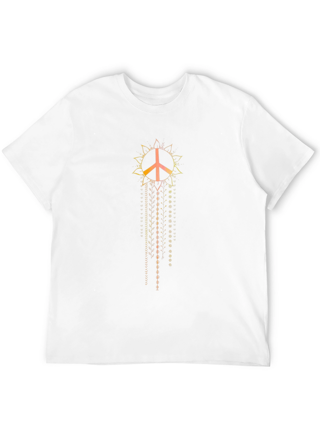 Peace Sign Mandala Mens Black T-Shirt