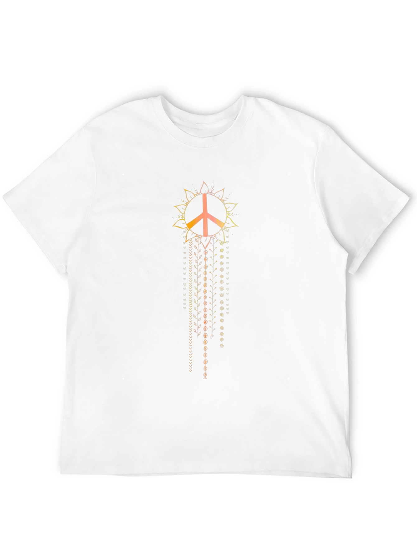 Peace Sign Mandala Mens Black T-Shirt
