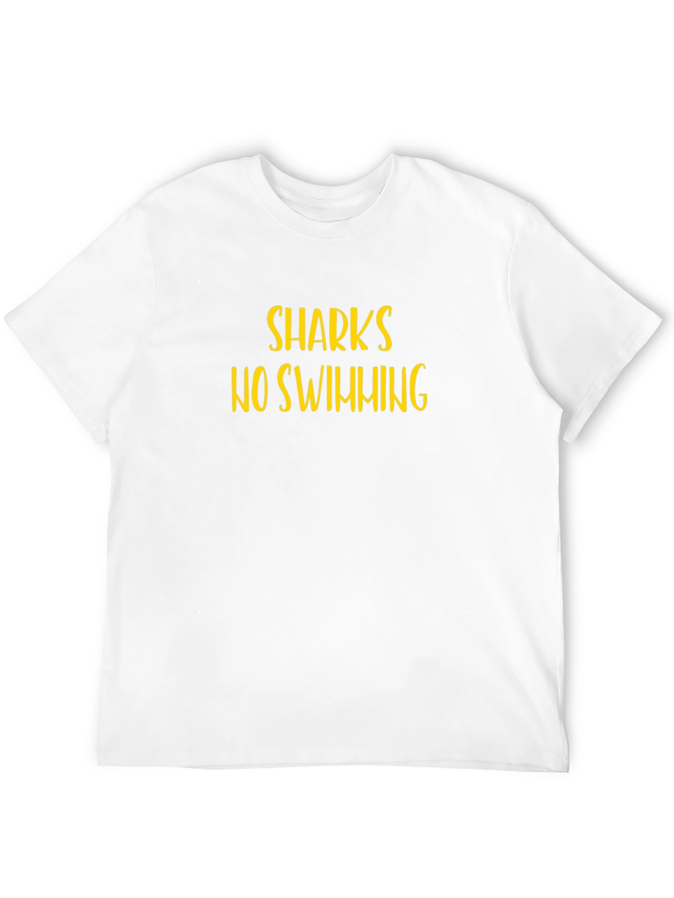 Sharks No Swimming Graphic Black Tee Shirt