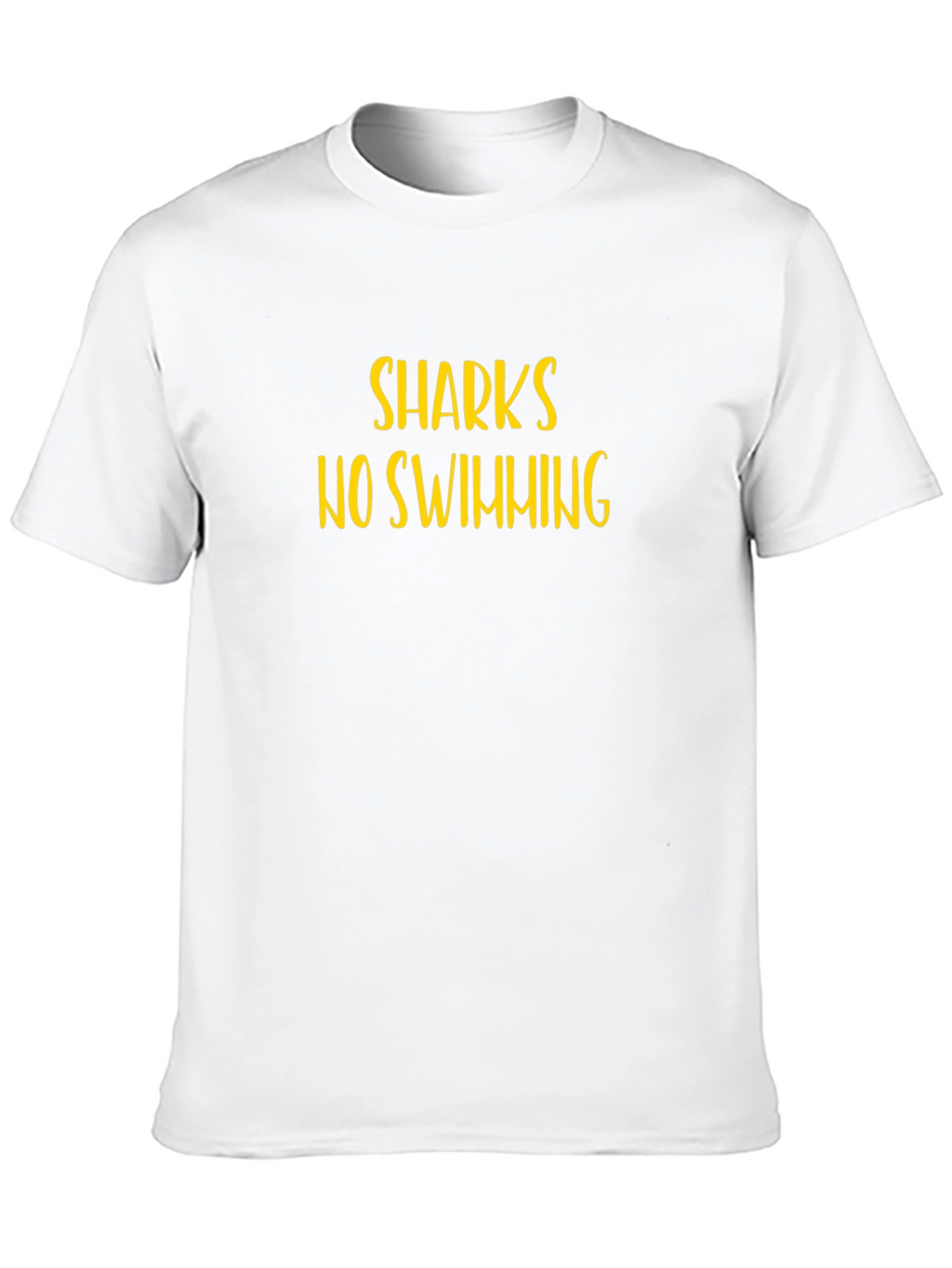 Sharks No Swimming Graphic Black Tee Shirt