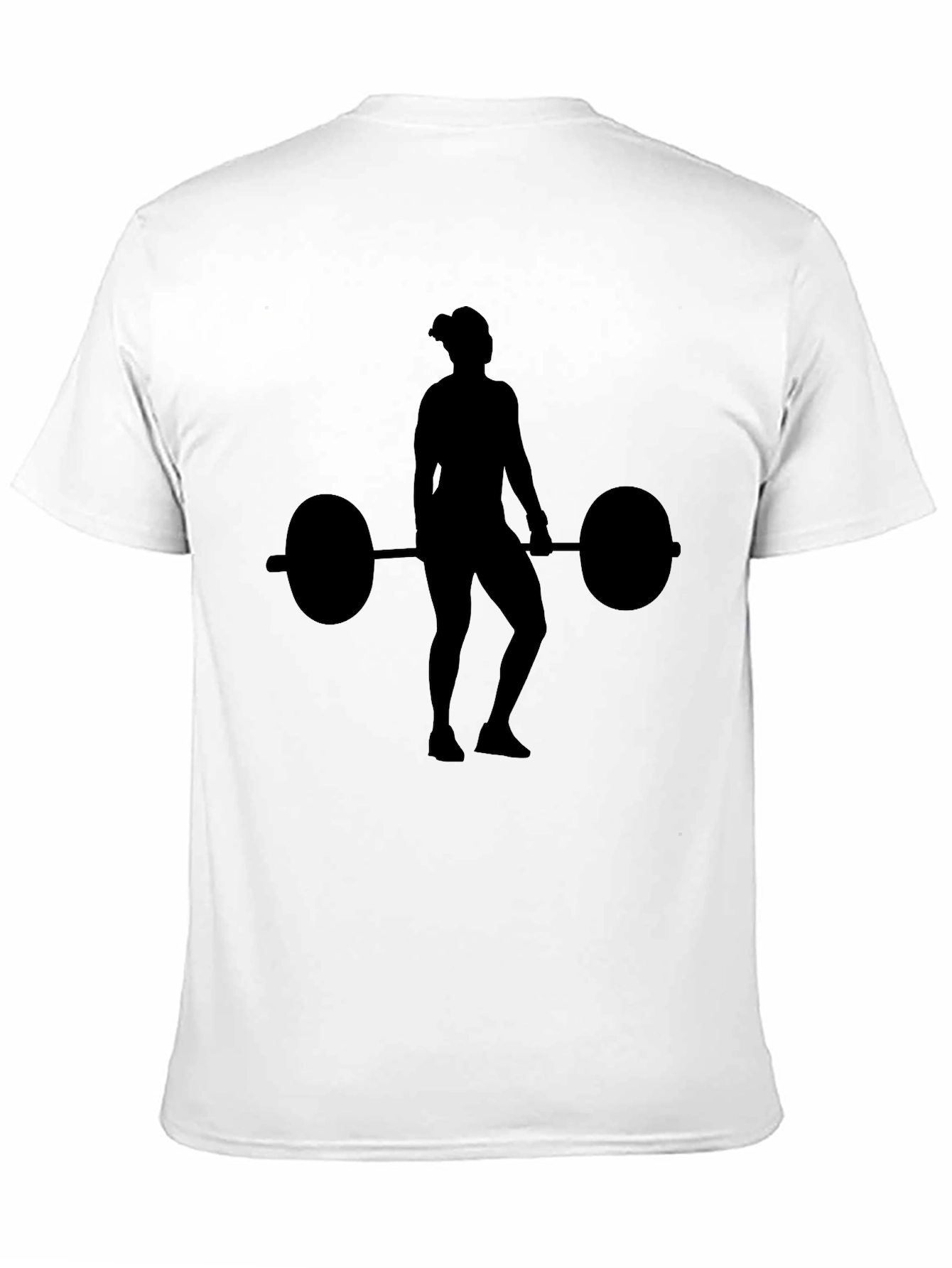 Weightlifting Woman Silhouette Black T-Shirt