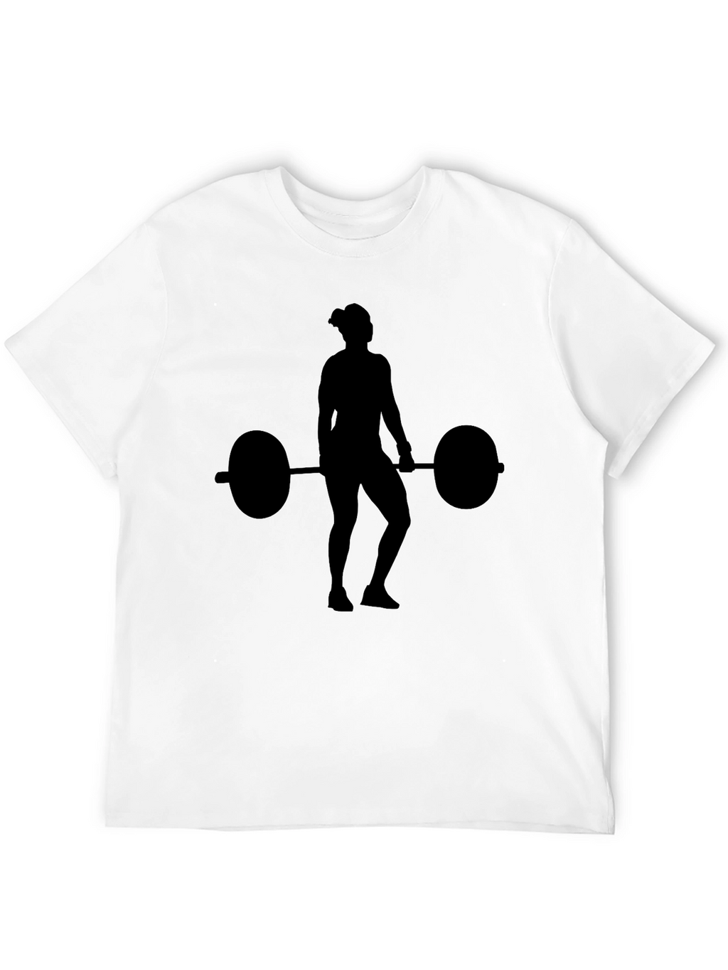 Weightlifting Woman Silhouette Black T-Shirt