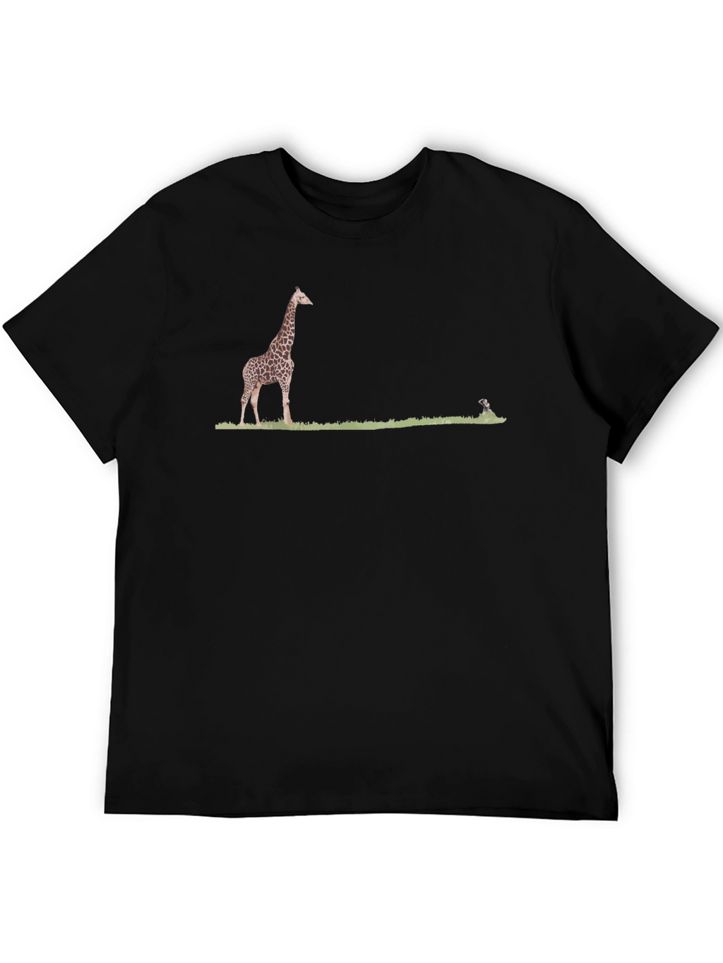 Giraffe & Dog T-Shirt - Black Cotton Tee