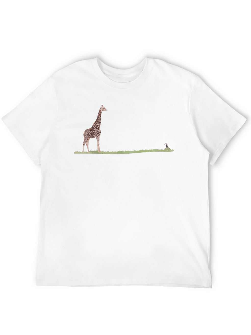 Giraffe & Dog T-Shirt - Black Cotton Tee