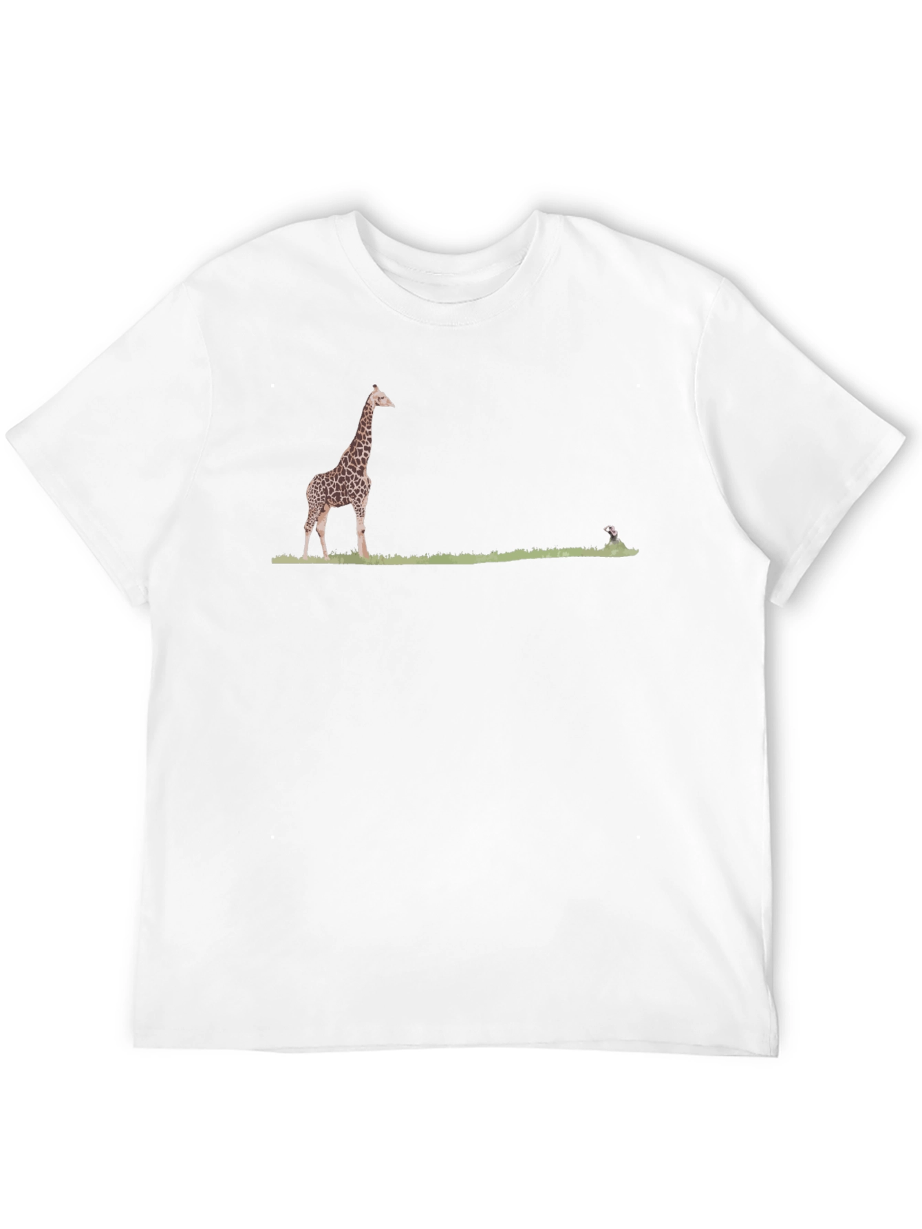Giraffe & Dog T-Shirt - Black Cotton Tee