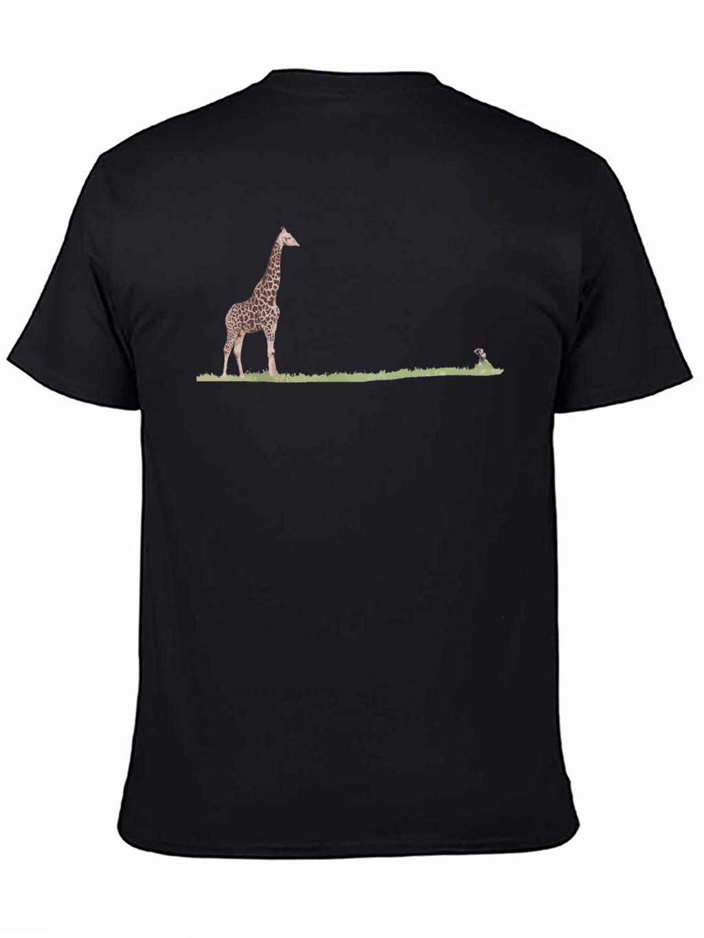 Giraffe & Dog T-Shirt - Black Cotton Tee