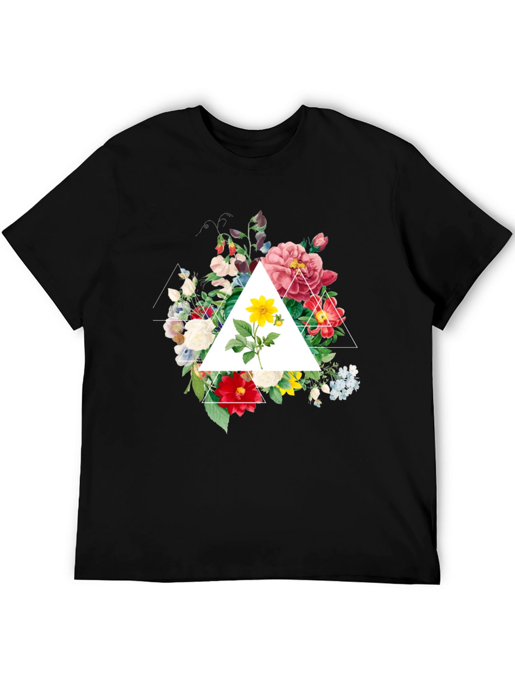 Floral Triangle Graphic T-Shirt