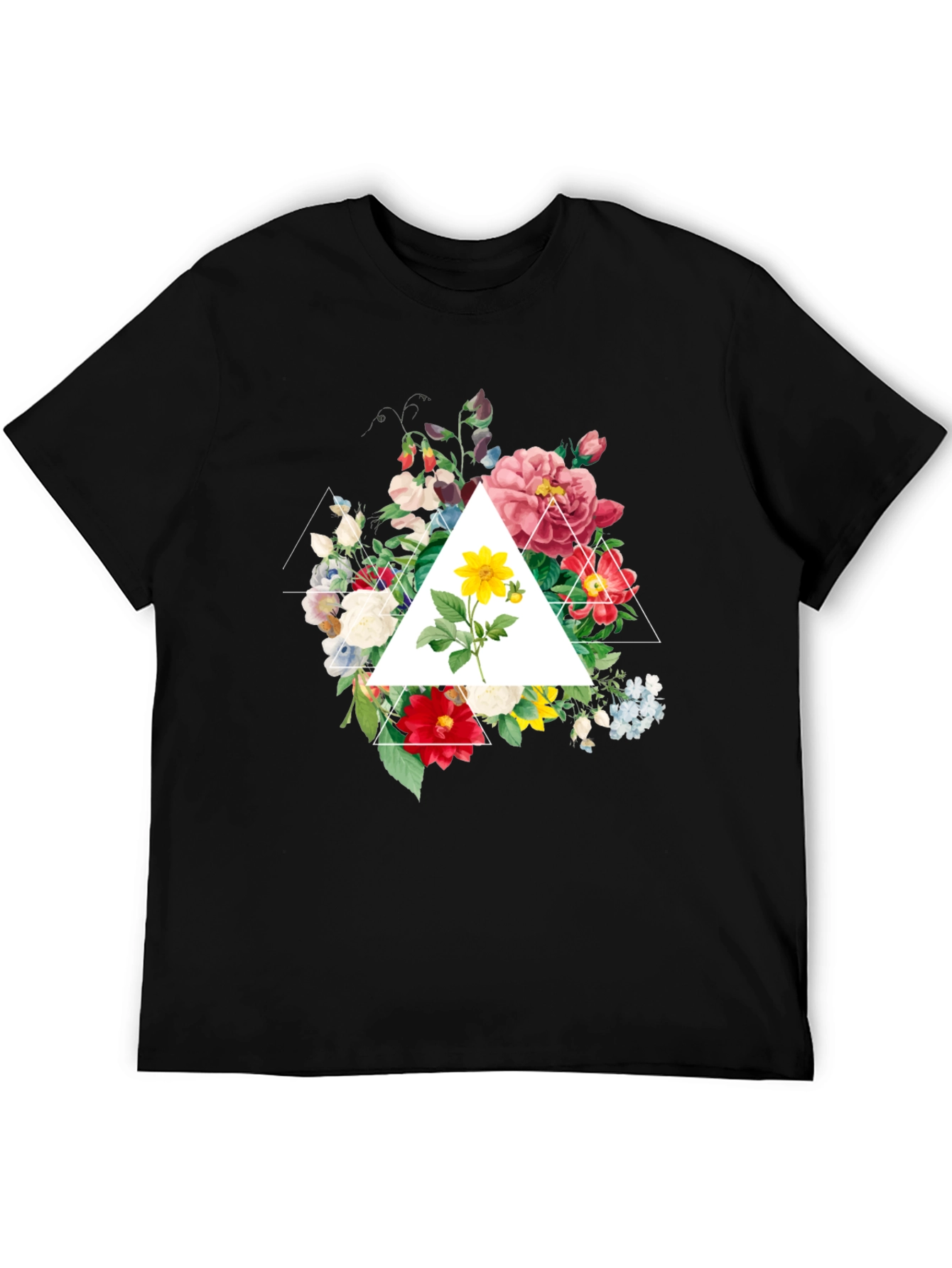 Floral Triangle Graphic T-Shirt