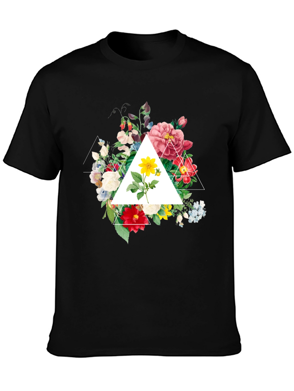 Floral Triangle Graphic T-Shirt