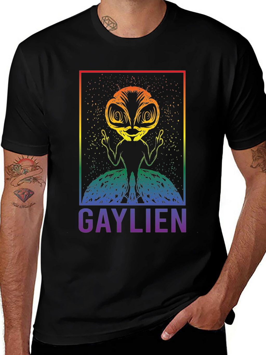 Gaylien Graphic T-Shirt - Pride Alien Tee