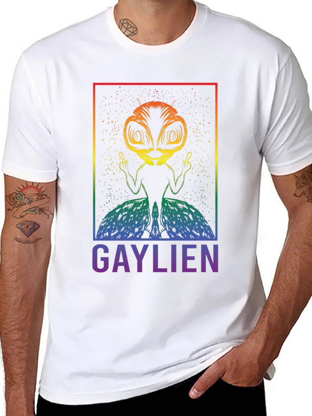 Gaylien Graphic T-Shirt - Pride Alien Tee