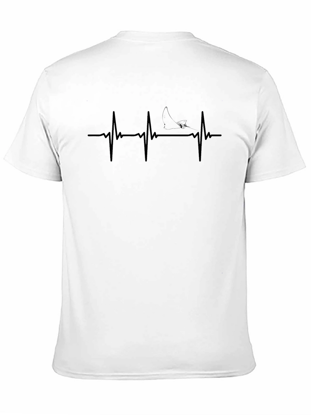 Heartbeat Shark Graphic Tee - Mens Black Cotton T-Shirt