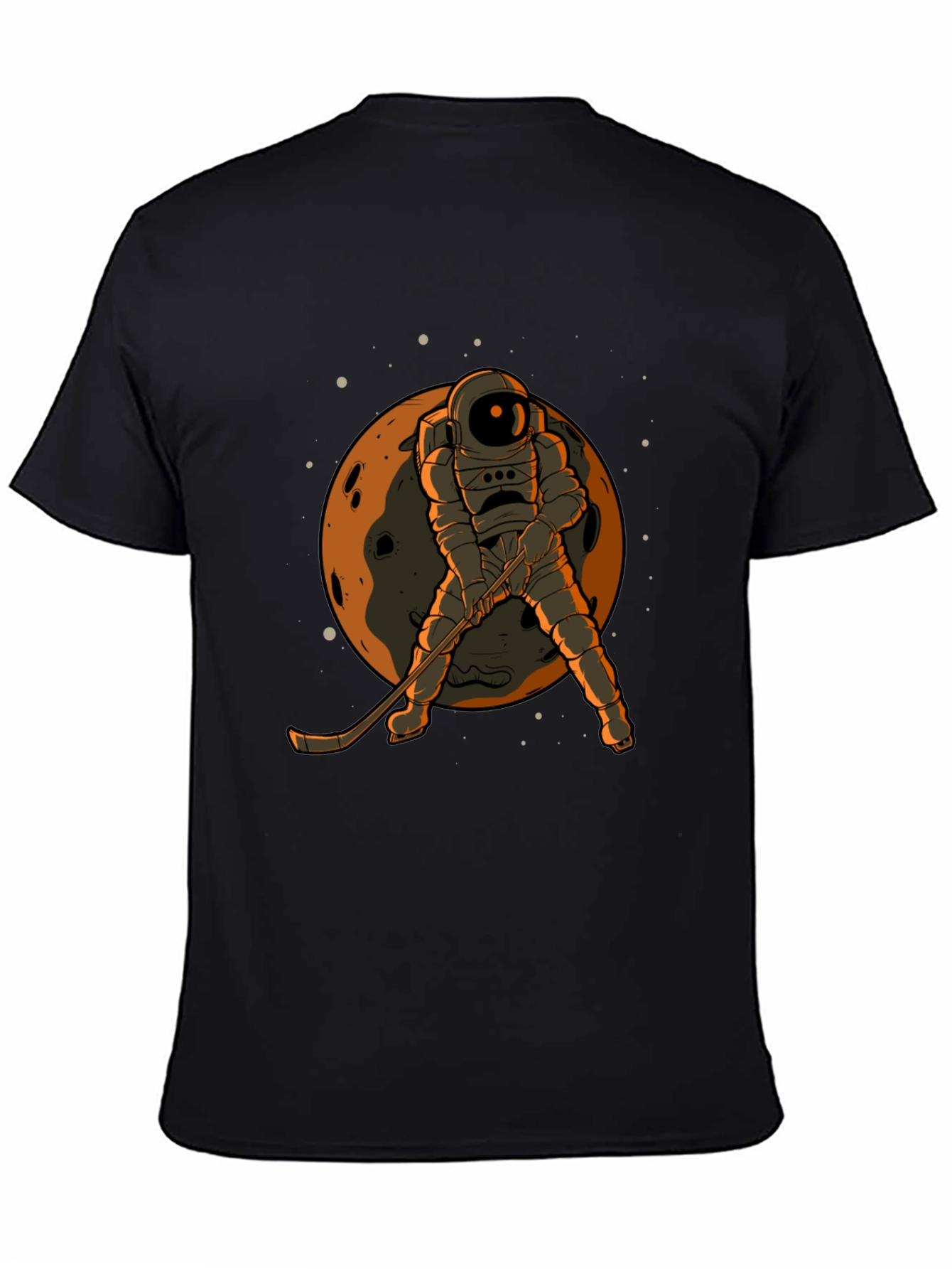 Astronaut Hockey Player Graphic T-Shirt