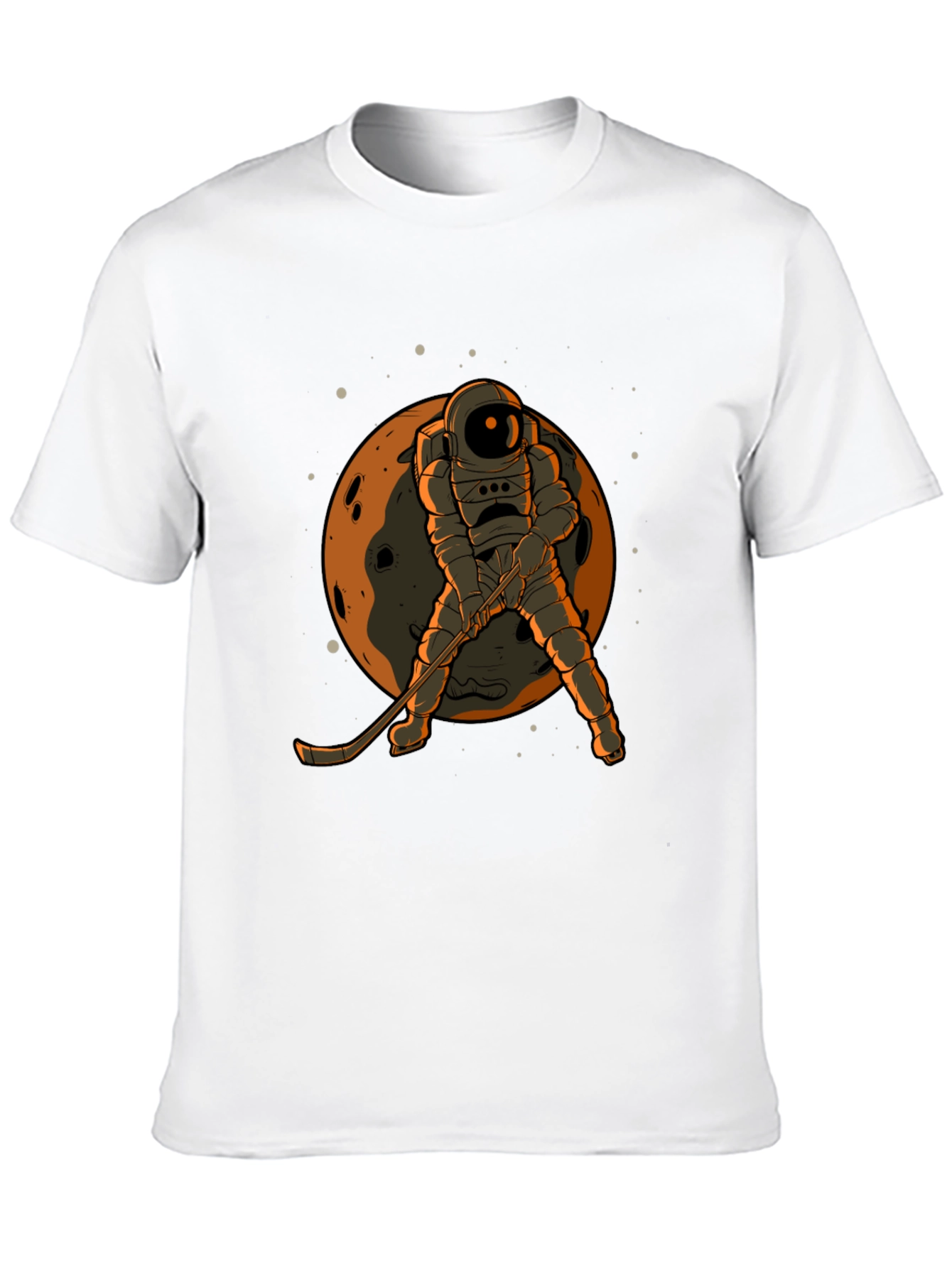 Astronaut Hockey Player Graphic T-Shirt