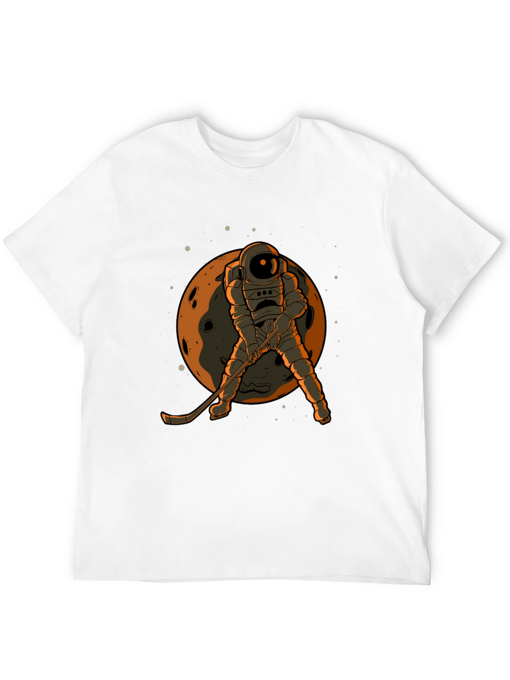 Astronaut Hockey Player Graphic T-Shirt