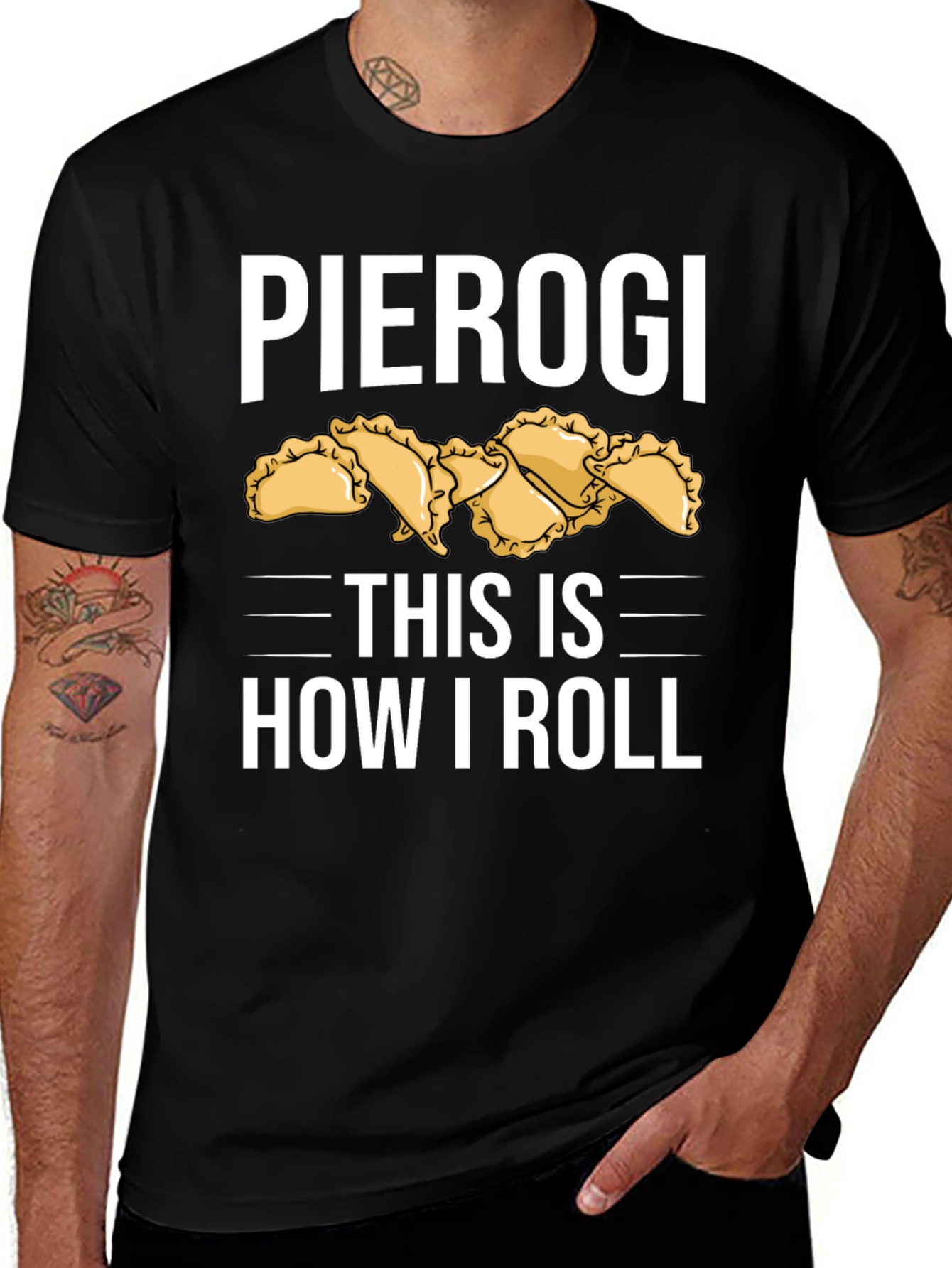 Pierogi How I Roll Black T-Shirt