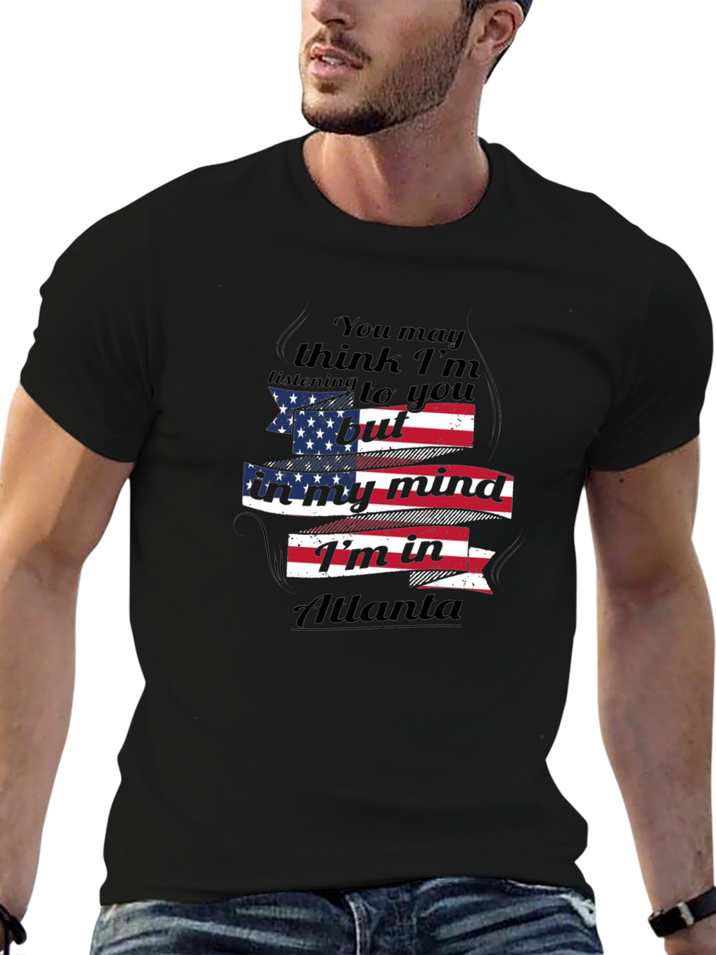 Atlanta Mind T-Shirt - Patriotic USA Flag Design