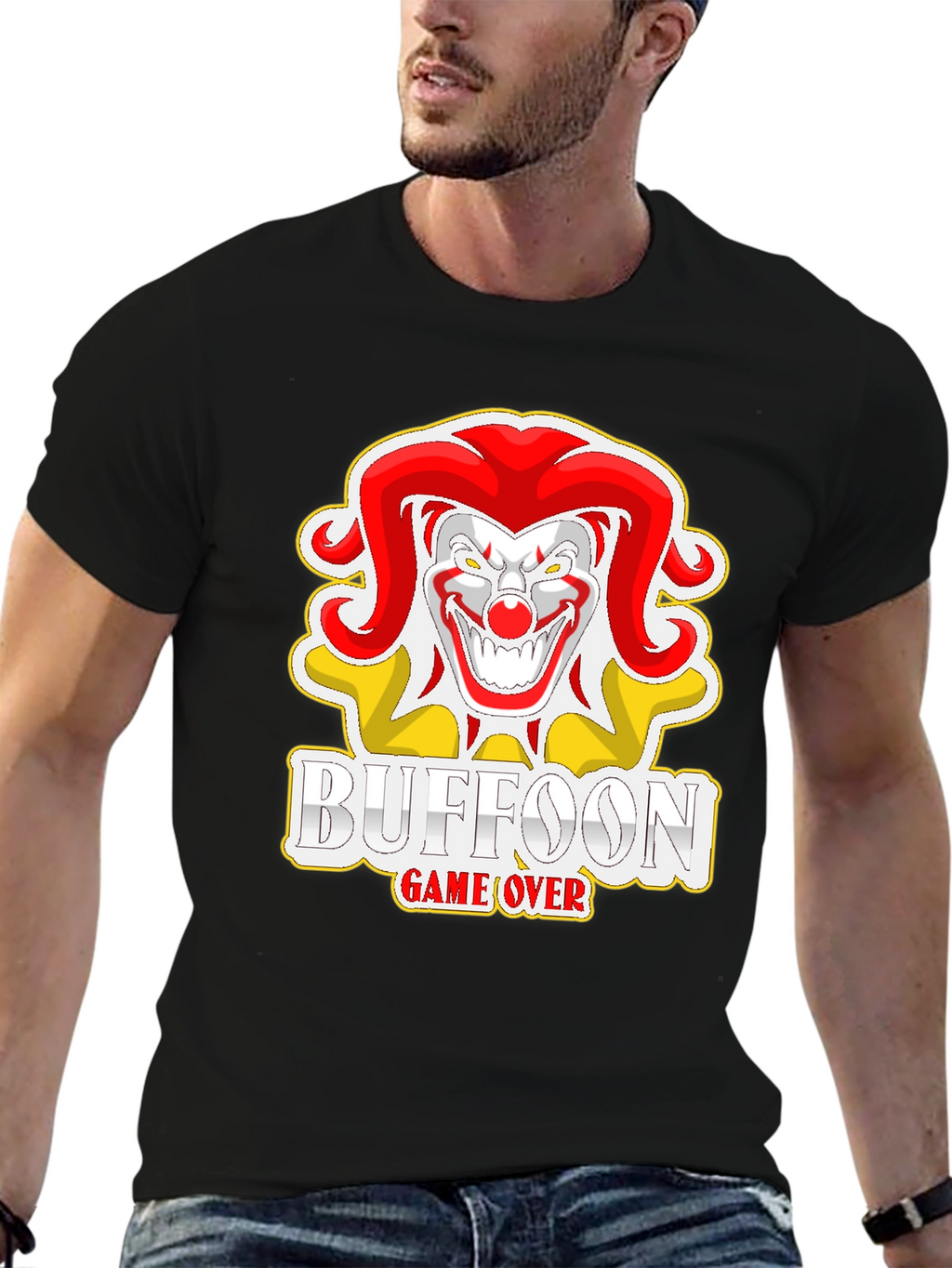 Buffoon Game Over Graphic Tee - Black Cotton