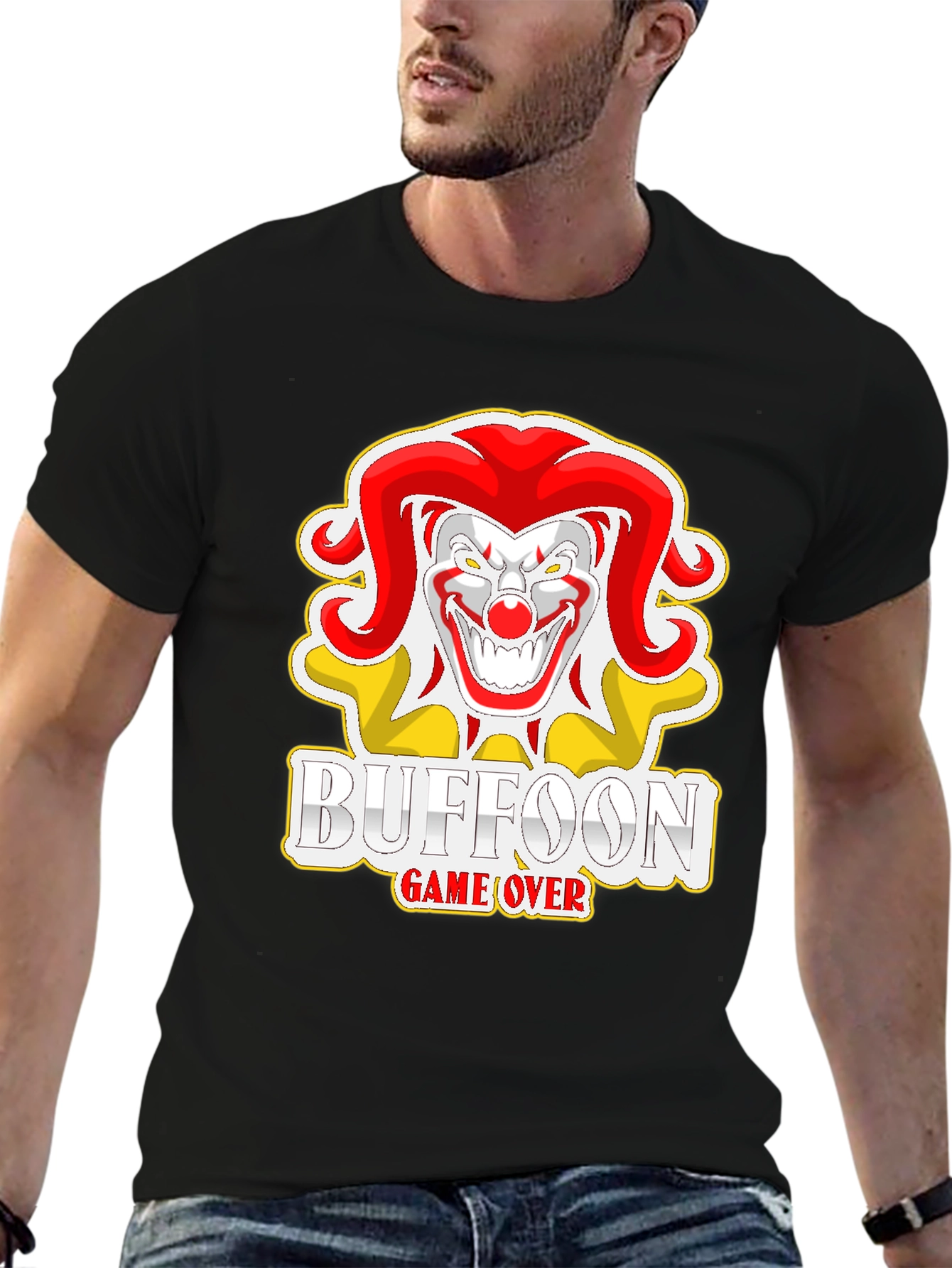Buffoon Game Over Graphic Tee - Black Cotton