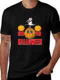 Halloween 2018 Cat & Pumpkin Graphic T-Shirt