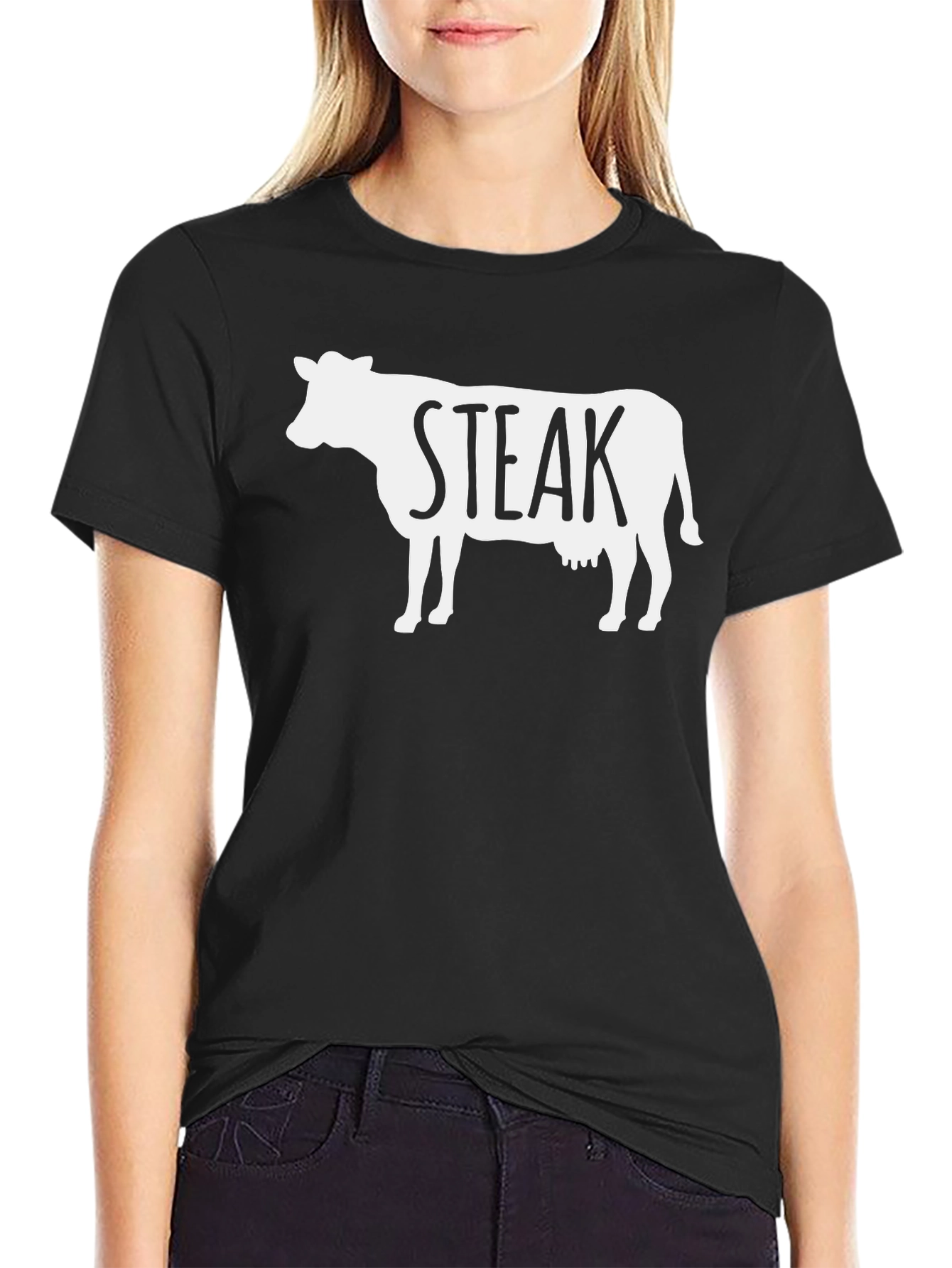 Steak Cow Graphic T-Shirt - Funny Meat Lover Tee