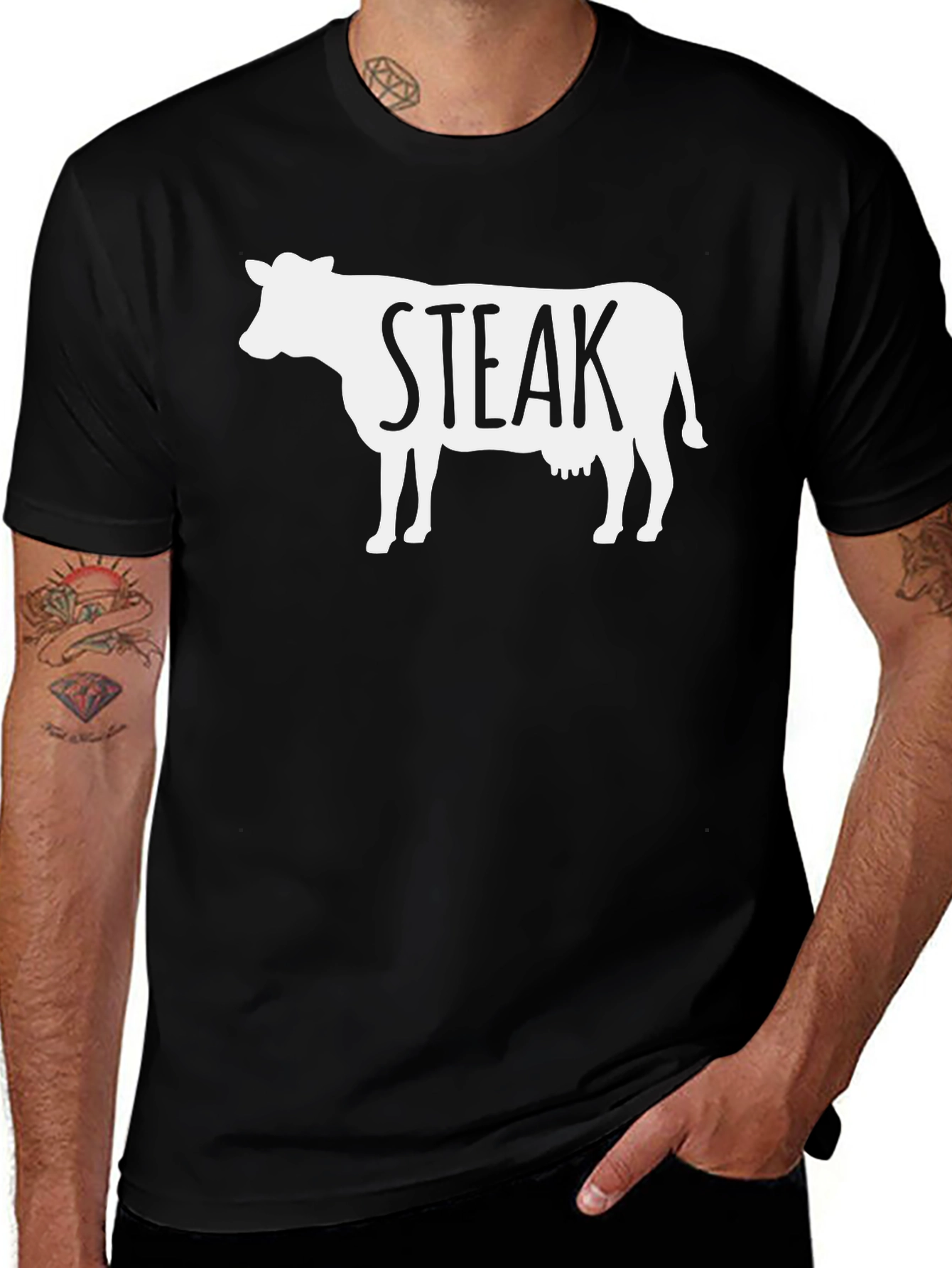 Steak Cow Graphic T-Shirt - Funny Meat Lover Tee