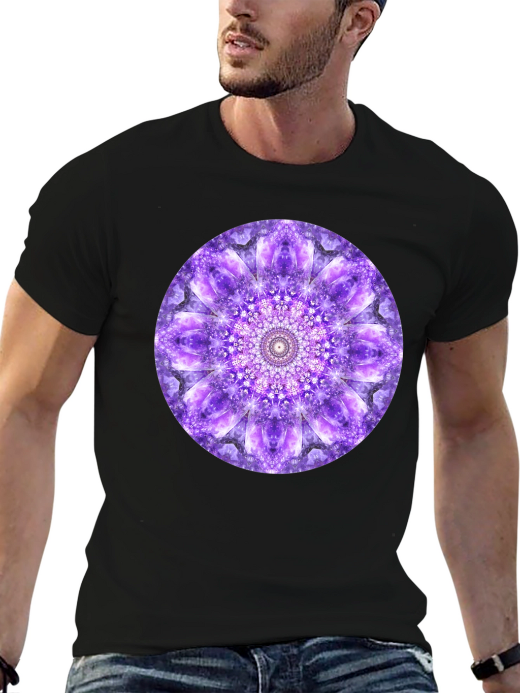Purple Mandala Graphic Print T-Shirt