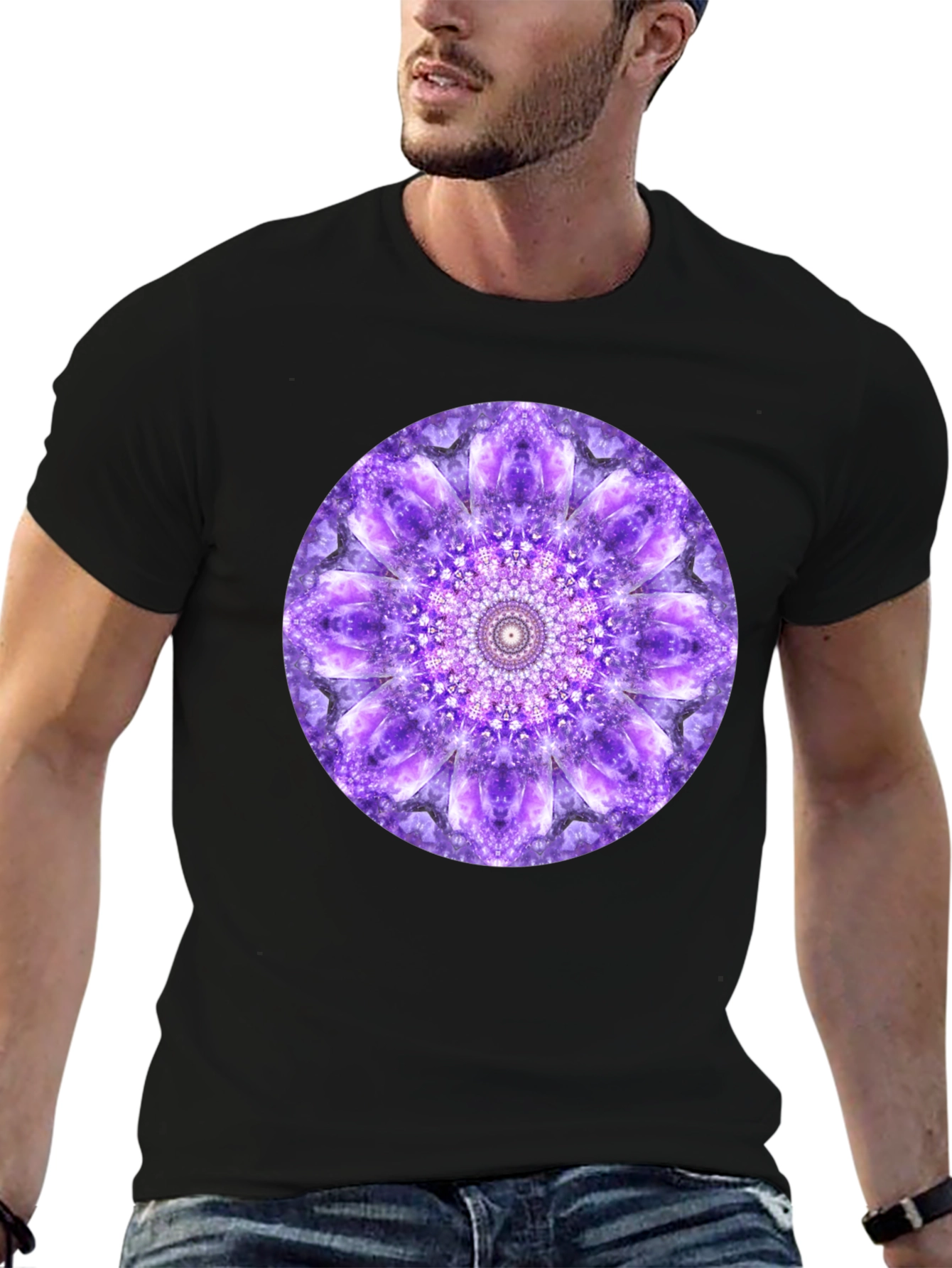 Purple Mandala Graphic Print T-Shirt