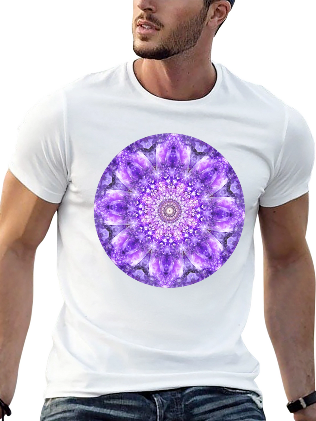 Purple Mandala Graphic Print T-Shirt