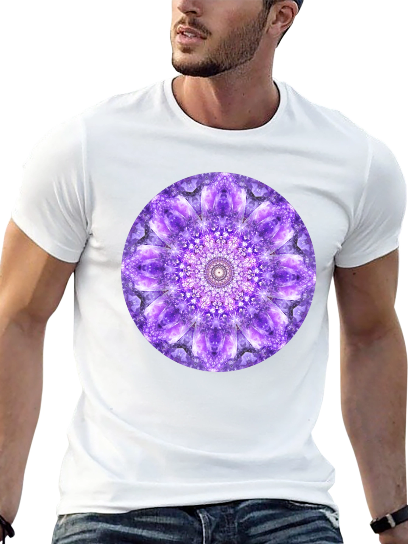 Purple Mandala Graphic Print T-Shirt