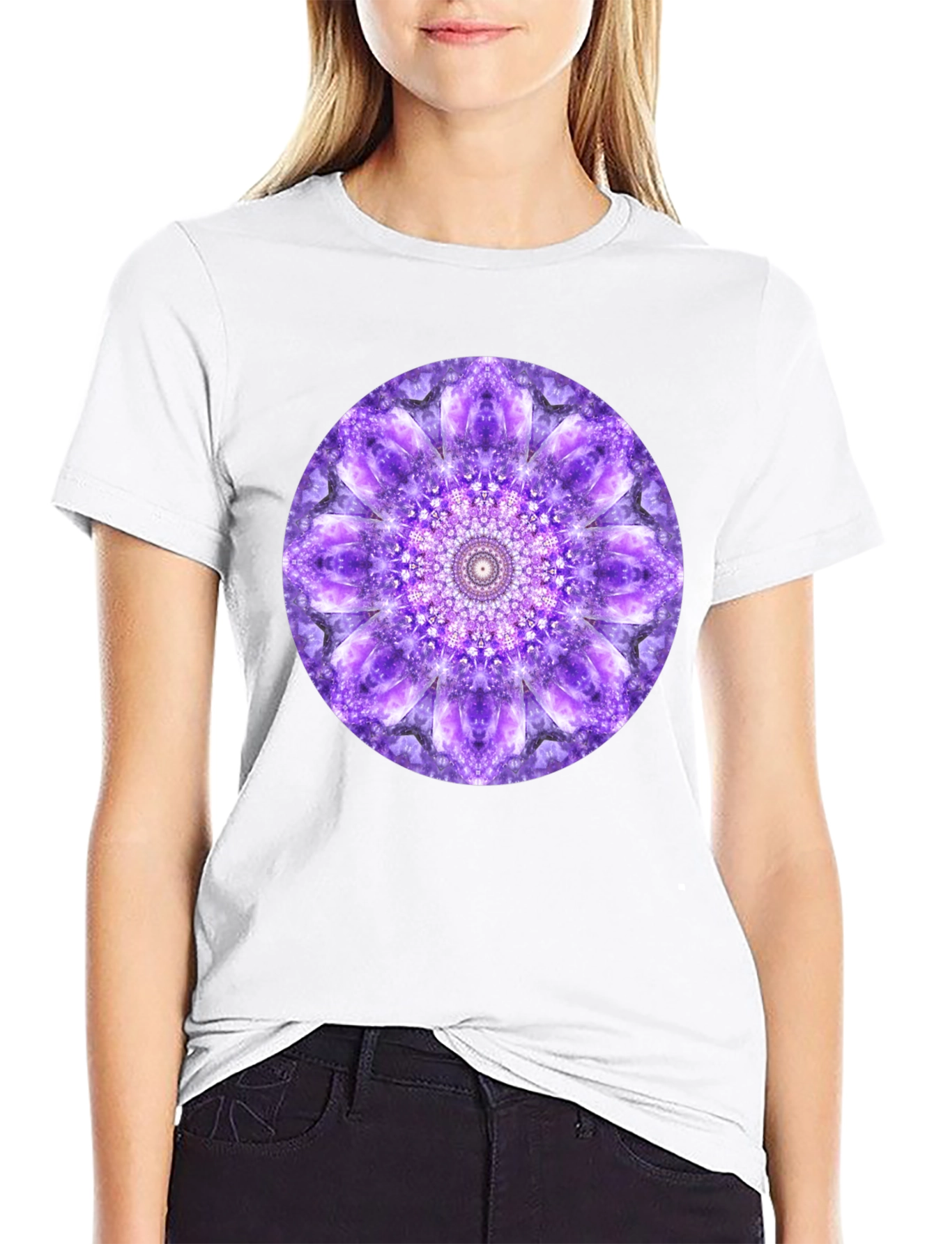 Purple Mandala Graphic Print T-Shirt