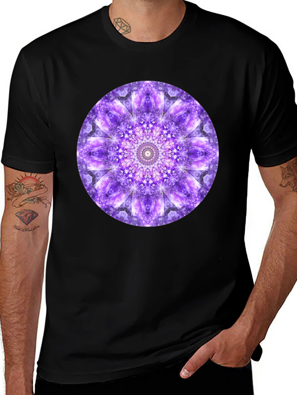 Purple Mandala Graphic Print T-Shirt