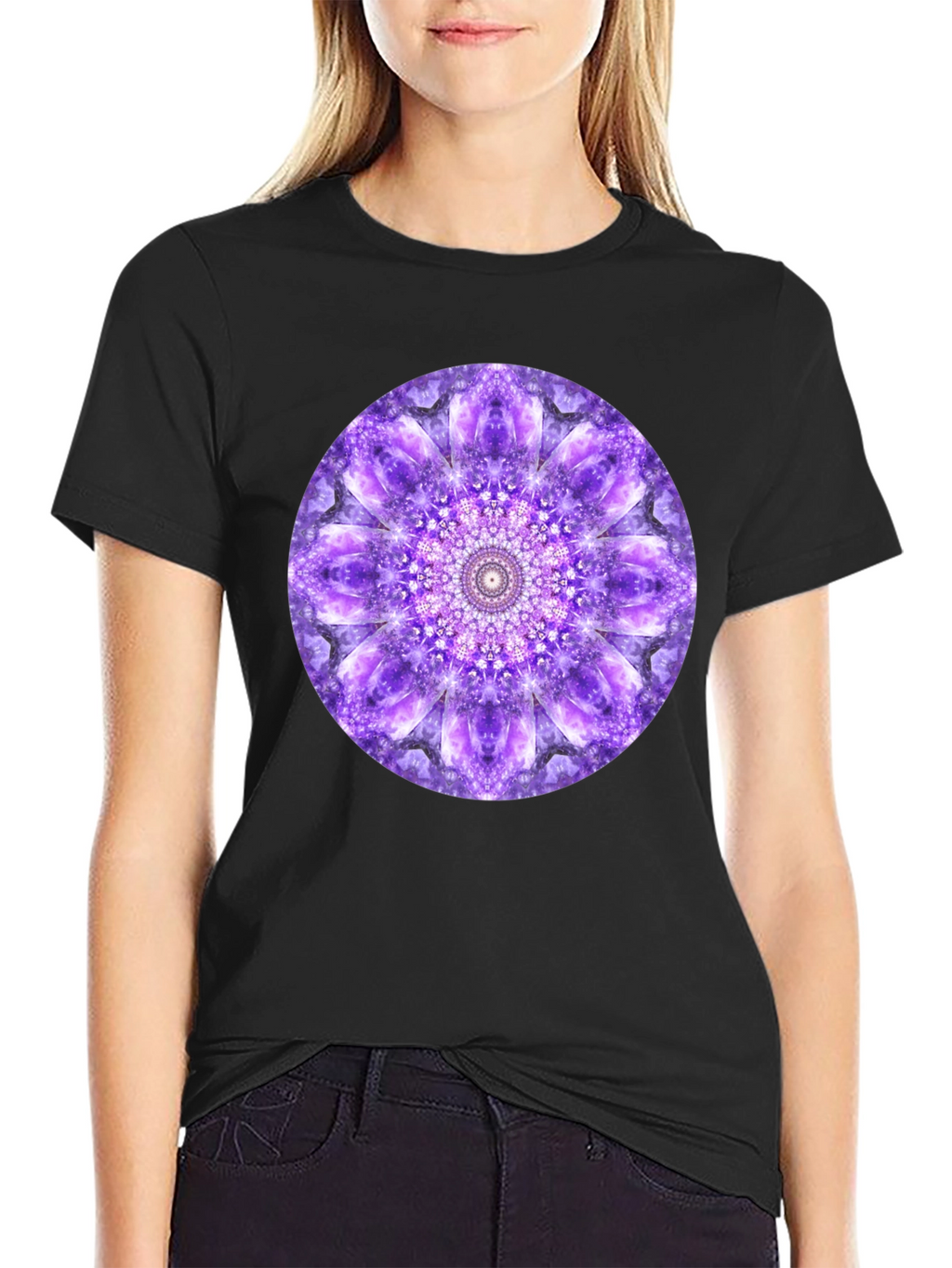 Purple Mandala Graphic Print T-Shirt
